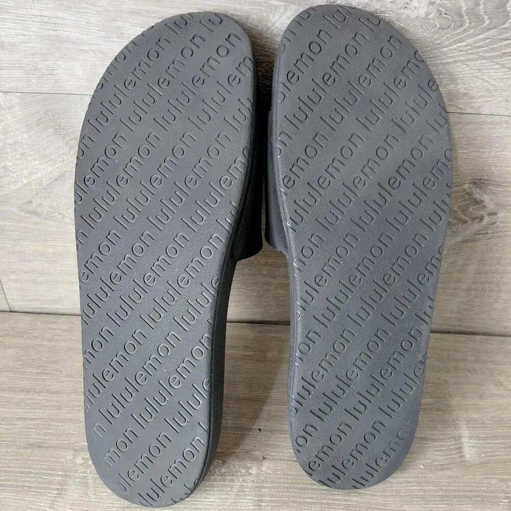 Lululemon Restfeel Slides Mens 12 Black Slip On Beach Gym Shower Resort Sandals